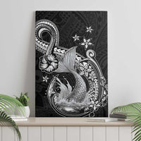 Hawaii Mermaid Monotone Canvas Wall Art Polynesian Pattern Fish Hook