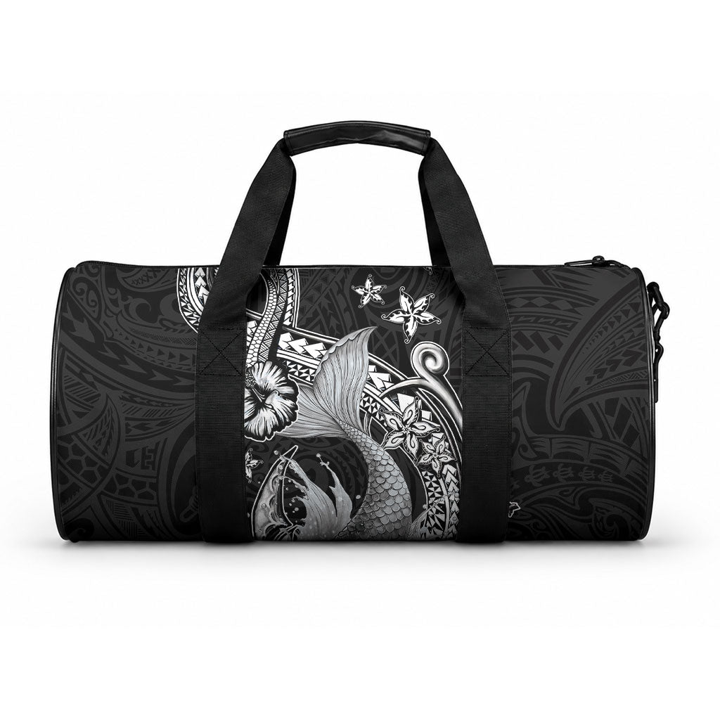 Hawaii Mermaid Monotone Duffle Bag Polynesian Pattern Fish Hook LT01 One size Black - Polynesian Pride