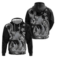 Hawaii Mermaid Monotone Hoodie Polynesian Pattern Fish Hook