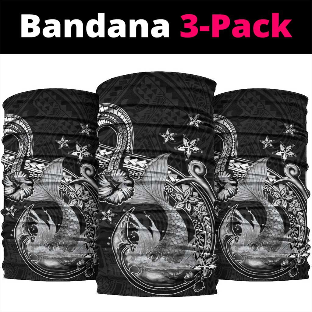Hawaii Mermaid Monotone Neck Gaiter Polynesian Pattern Fish Hook