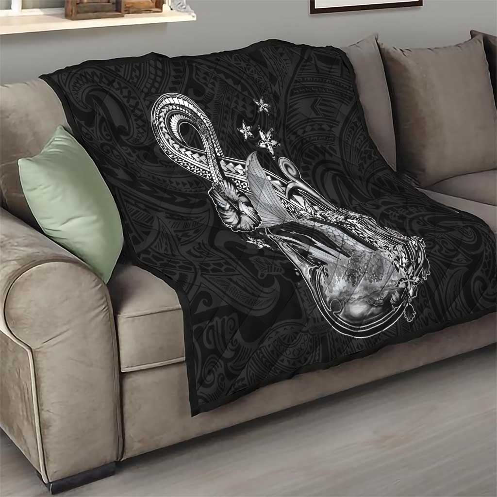 Hawaii Mermaid Monotone Quilt Polynesian Pattern Fish Hook