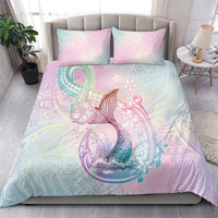 Hawaii Mermaid Sweet Pastel Bedding Set Polynesian Pattern Fish Hook