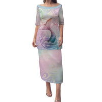 Hawaii Mermaid Sweet Pastel Family Matching Puletasi and Hawaiian Shirt Polynesian Pattern Fish Hook