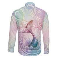 Hawaii Mermaid Sweet Pastel Family Matching Tank Maxi Dress and Hawaiian Shirt Polynesian Pattern Fish Hook LT01 - Polynesian Pride