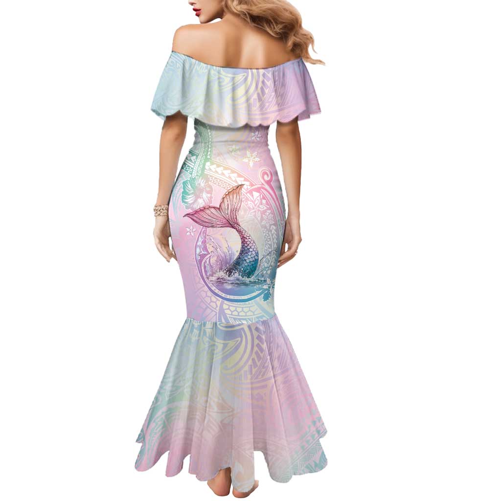 Hawaii Mermaid Sweet Pastel Mermaid Dress Polynesian Pattern Fish Hook LT01 - Polynesian Pride
