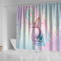 Hawaii Mermaid Sweet Pastel Shower Curtain Polynesian Pattern Fish Hook
