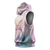 Hawaii Mermaid Sweet Pastel Sleeveless Hoodie Polynesian Pattern Fish Hook