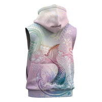 Hawaii Mermaid Sweet Pastel Sleeveless Zip Hoodie Polynesian Pattern Fish Hook LT01 - Polynesian Pride