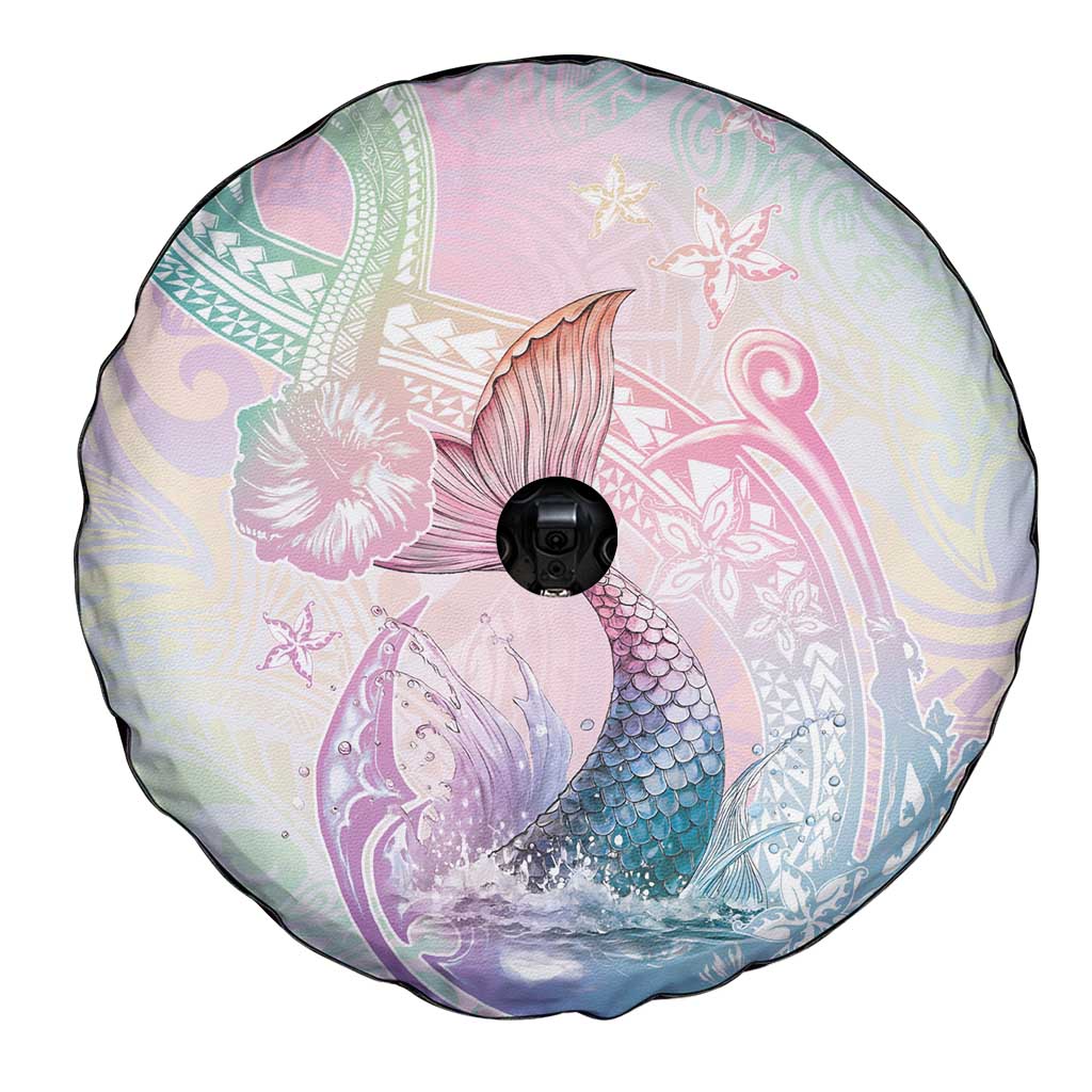 Hawaii Mermaid Sweet Pastel Spare Tire Cover Polynesian Pattern Fish Hook LT01 - Polynesian Pride