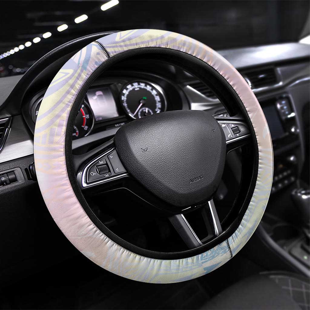 Hawaii Mermaid Sweet Pastel Steering Wheel Cover Polynesian Pattern Fish Hook