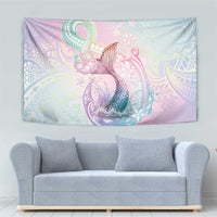 Hawaii Mermaid Sweet Pastel Tapestry Polynesian Pattern Fish Hook