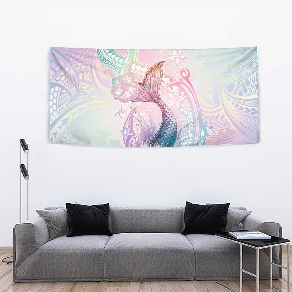 Hawaii Mermaid Sweet Pastel Tapestry Polynesian Pattern Fish Hook