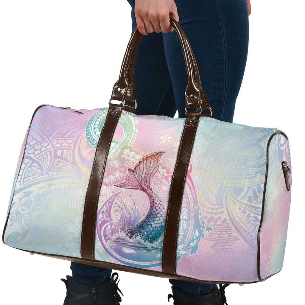 Hawaii Mermaid Sweet Pastel Travel Bag Polynesian Pattern Fish Hook