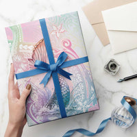 Hawaii Mermaid Sweet Pastel Wrapping Paper Polynesian Pattern Fish Hook