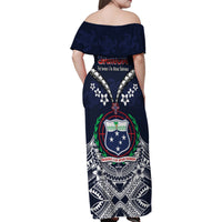 Samoa Independence Day Family Matching Off Shoulder Maxi Dress and Hawaiian Shirt Ula Nifo Mix Turtle LT01 - Polynesian Pride