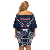Samoa Independence Day Family Matching Off Shoulder Short Dress and Hawaiian Shirt Ula Nifo Mix Turtle LT01 - Polynesian Pride