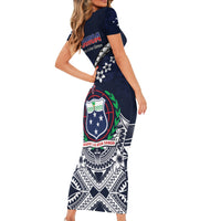Samoa Independence Day Family Matching Short Sleeve Bodycon Dress and Hawaiian Shirt Ula Nifo Mix Turtle LT01 - Polynesian Pride