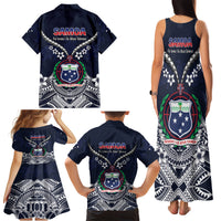 Samoa Independence Day Family Matching Tank Maxi Dress and Hawaiian Shirt Ula Nifo Mix Turtle LT01 - Polynesian Pride