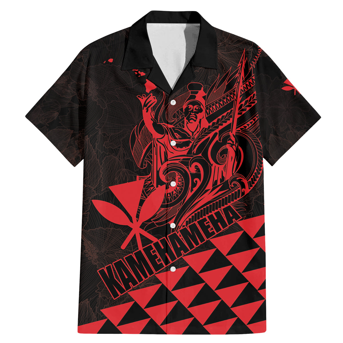 Personalized King Kamehameha Day Family Matching Mermaid Dress and Hawaiian Shirt Kakau Polynesian Pattern LT01 Dad's Shirt - Short Sleeve Red - Polynesian Pride