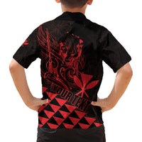 Personalized King Kamehameha Day Family Matching Off Shoulder Short Dress and Hawaiian Shirt Kakau Polynesian Pattern