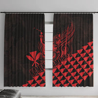 King Kamehameha Day Window Curtain Kakau Polynesian Pattern