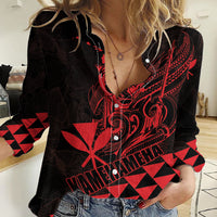 Personalized King Kamehameha Day Women Casual Shirt Kakau Polynesian Pattern LT01 Female Red - Polynesian Pride