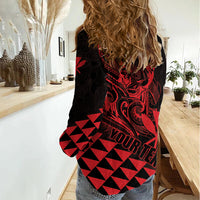 Personalized King Kamehameha Day Women Casual Shirt Kakau Polynesian Pattern LT01 - Polynesian Pride