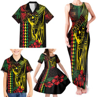 King Kamehameha Day Family Matching Tank Maxi Dress and Hawaiian Shirt Hawaii Kakau Reggae LT01 - Polynesian Pride