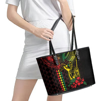 King Kamehameha Day Leather Tote Bag Hawaii Kakau Reggae LT01 - Polynesian Pride