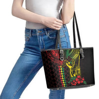 King Kamehameha Day Leather Tote Bag Hawaii Kakau Reggae LT01 - Polynesian Pride