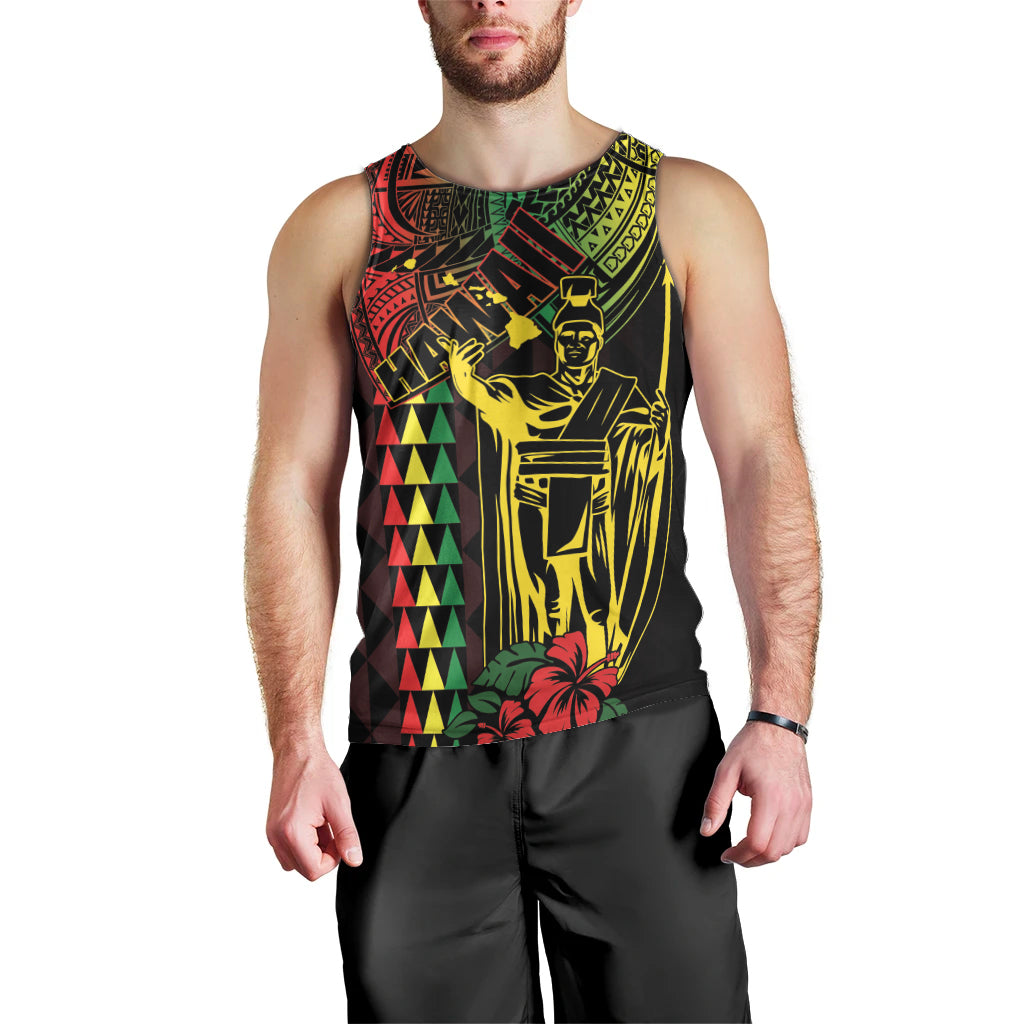 King Kamehameha Day Men Tank Top Hawaii Kakau Reggae LT01 - Polynesian Pride