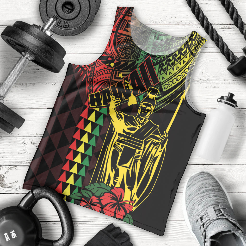 King Kamehameha Day Men Tank Top Hawaii Kakau Reggae LT01 - Polynesian Pride
