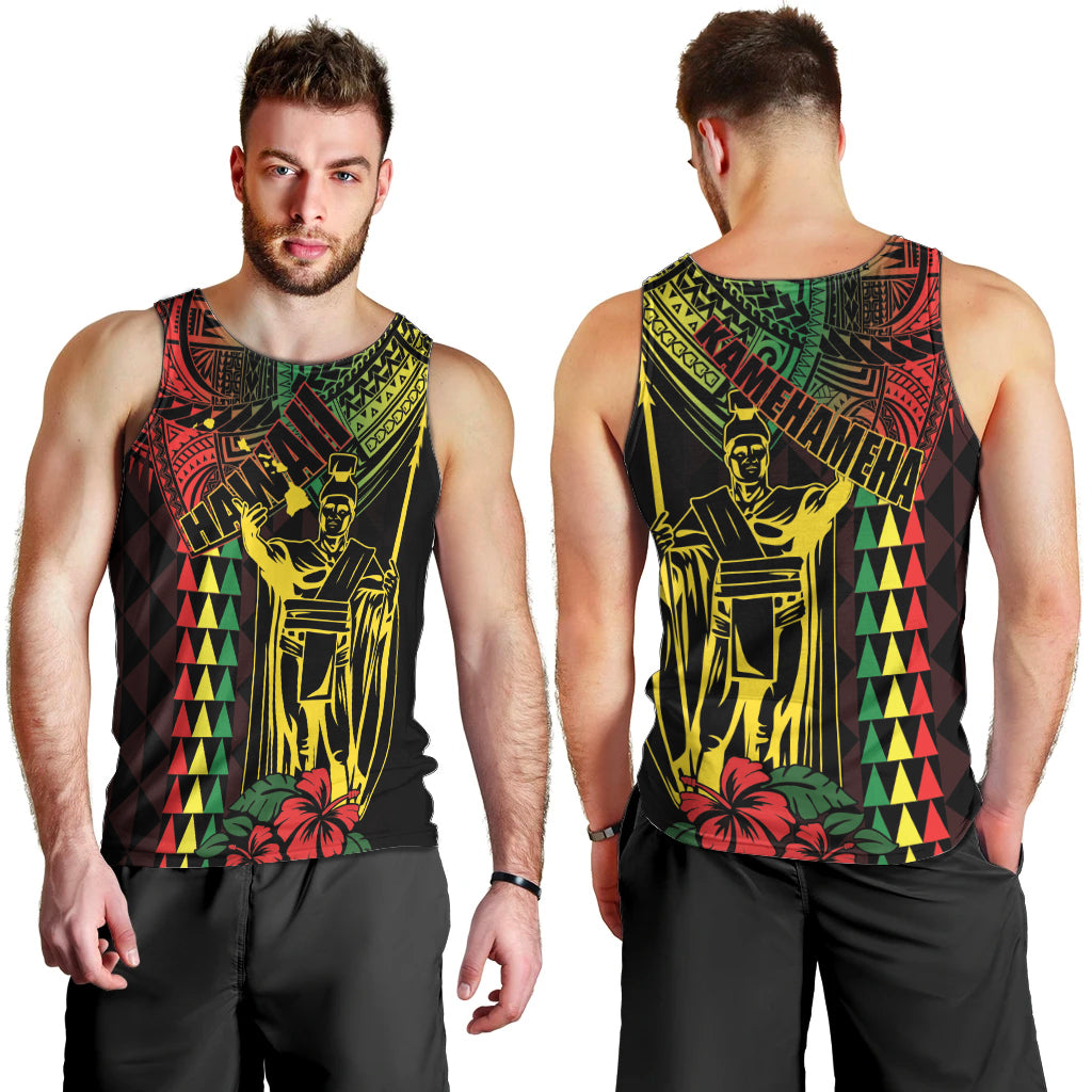King Kamehameha Day Men Tank Top Hawaii Kakau Reggae LT01 - Polynesian Pride
