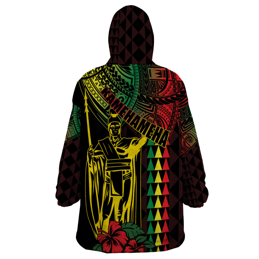 King Kamehameha Day Wearable Blanket Hoodie Hawaii Kakau Reggae LT01 - Polynesian Pride