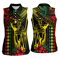 King Kamehameha Day Women Sleeveless Polo Shirt Hawaii Kakau Reggae LT01 - Polynesian Pride