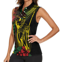 King Kamehameha Day Women Sleeveless Polo Shirt Hawaii Kakau Reggae LT01 - Polynesian Pride