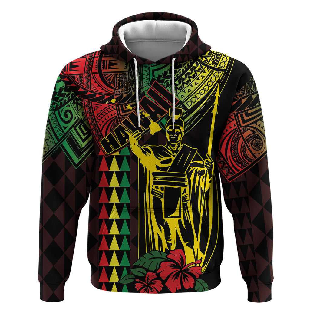 King Kamehameha Day Zip Hoodie Hawaii Kakau Reggae LT01 Pullover Hoodie Black - Polynesian Pride