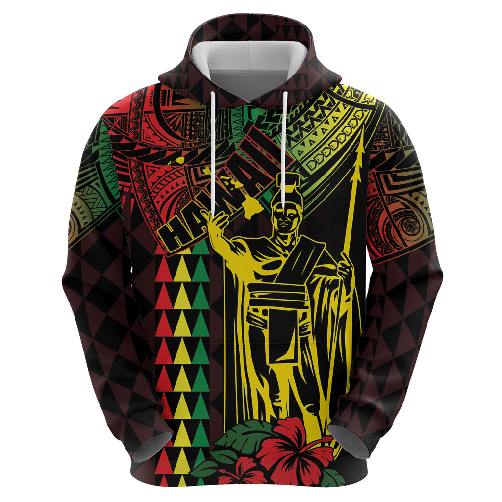 King Kamehameha Day Zip Hoodie Hawaii Kakau Reggae LT01 - Polynesian Pride