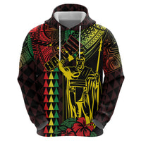 King Kamehameha Day Zip Hoodie Hawaii Kakau Reggae LT01 - Polynesian Pride