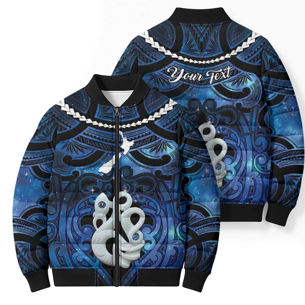 Personalized Maori Matariki Manaia Bomber Puffer Jacket Maori Kowhaiwhai Pattern Galaxy