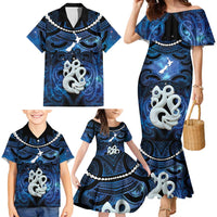 Personalized Maori Matariki Manaia Family Matching Mermaid Dress and Hawaiian Shirt Maori Kowhaiwhai Pattern Galaxy LT01 - Polynesian Pride