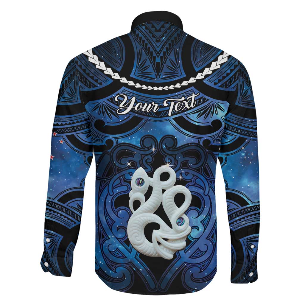 Personalized Maori Matariki Manaia Family Matching Off Shoulder Short Dress and Hawaiian Shirt Maori Kowhaiwhai Pattern Galaxy LT01 - Polynesian Pride