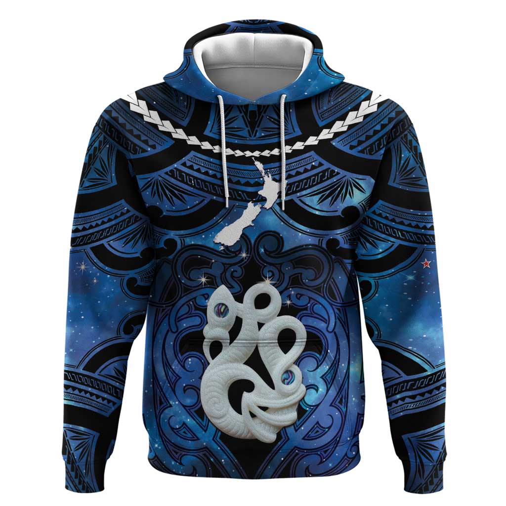 Personalized Maori Matariki Manaia Hoodie Maori Kowhaiwhai Pattern Galaxy
