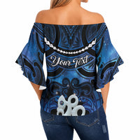 Personalized Maori Matariki Manaia Off Shoulder Wrap Waist Top Maori Kowhaiwhai Pattern Galaxy LT01 - Polynesian Pride