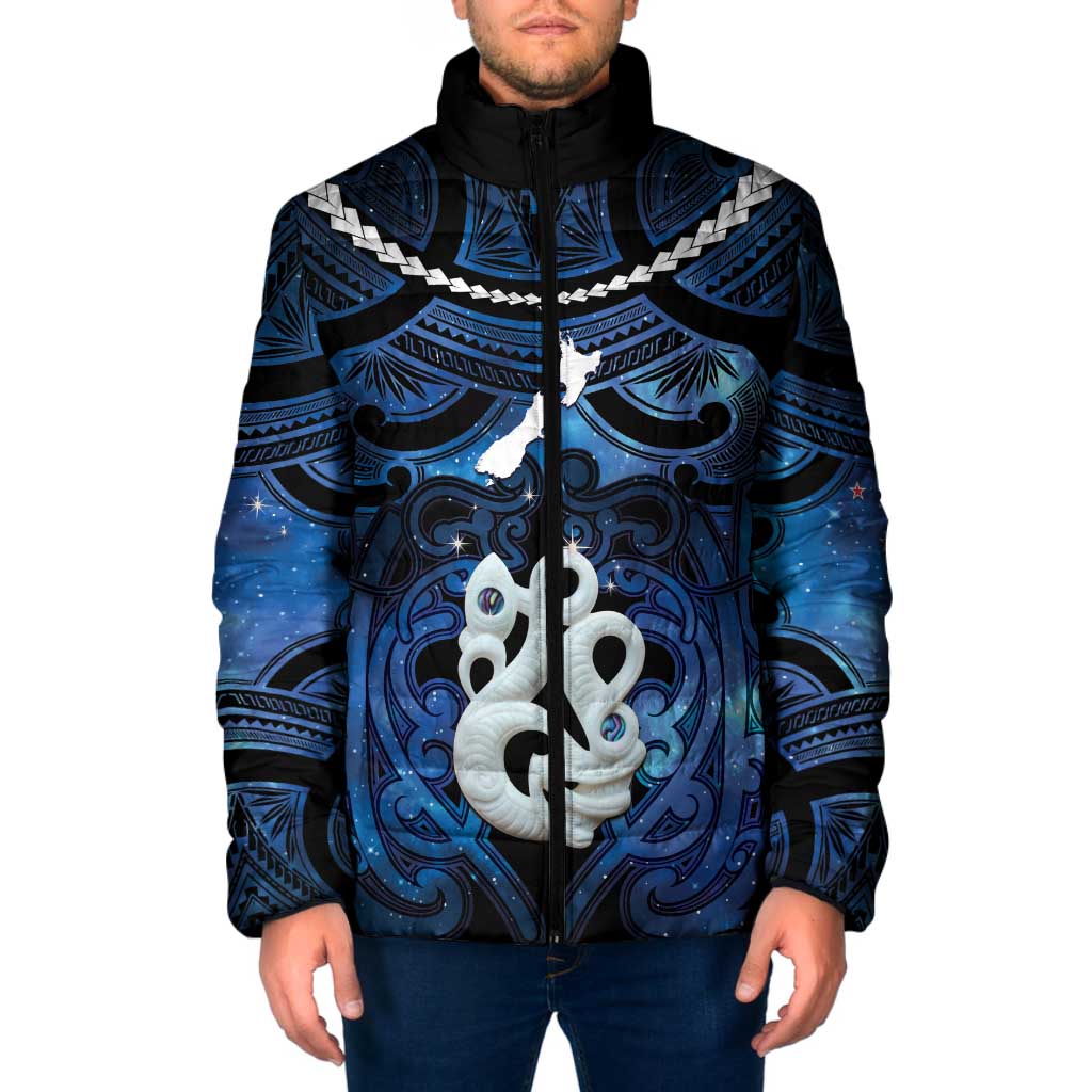 Personalized Maori Matariki Manaia Padded Jacket Maori Kowhaiwhai Pattern Galaxy