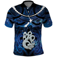 Personalized Maori Matariki Manaia Polo Shirt Maori Kowhaiwhai Pattern Galaxy