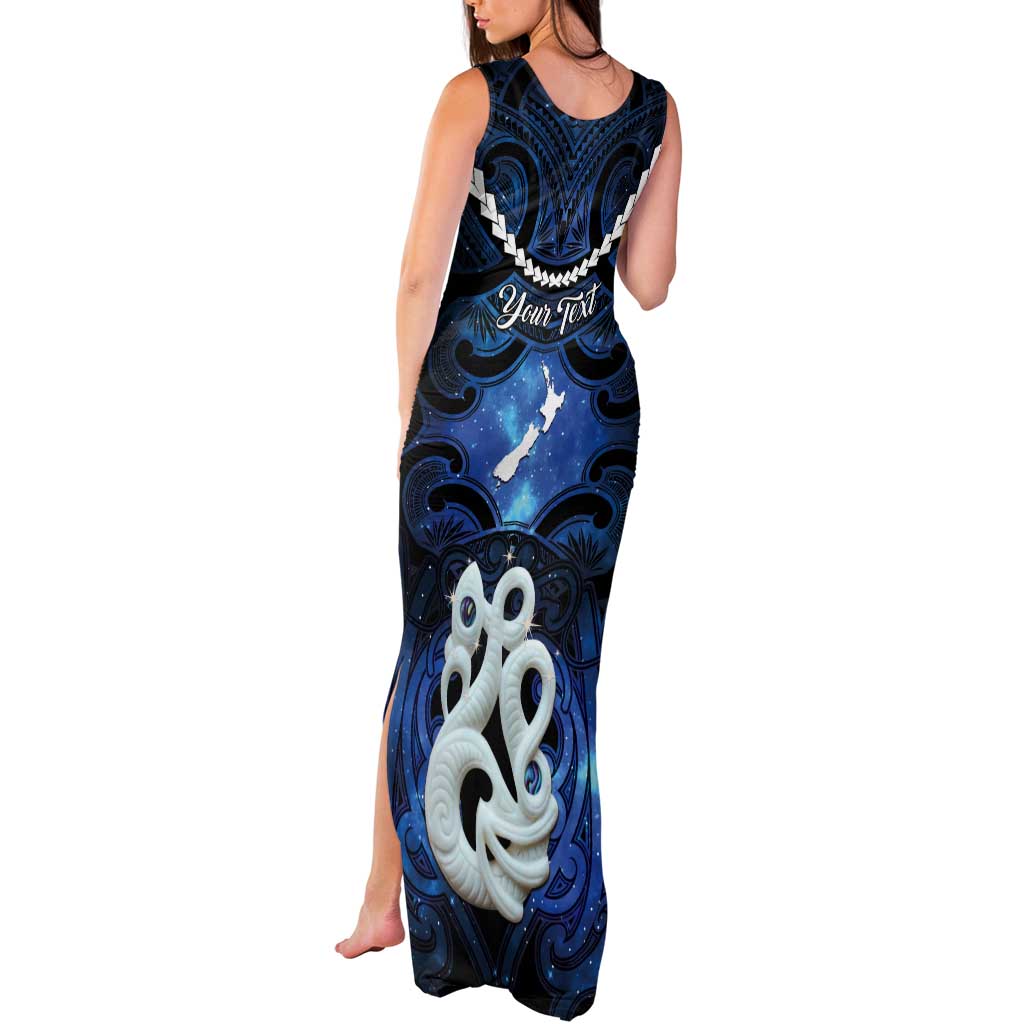 Personalized Maori Matariki Manaia Tank Maxi Dress Maori Kowhaiwhai Pattern Galaxy