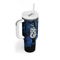 Personalized Maori Matariki Manaia Tumbler With Handle Maori Kowhaiwhai Pattern Galaxy