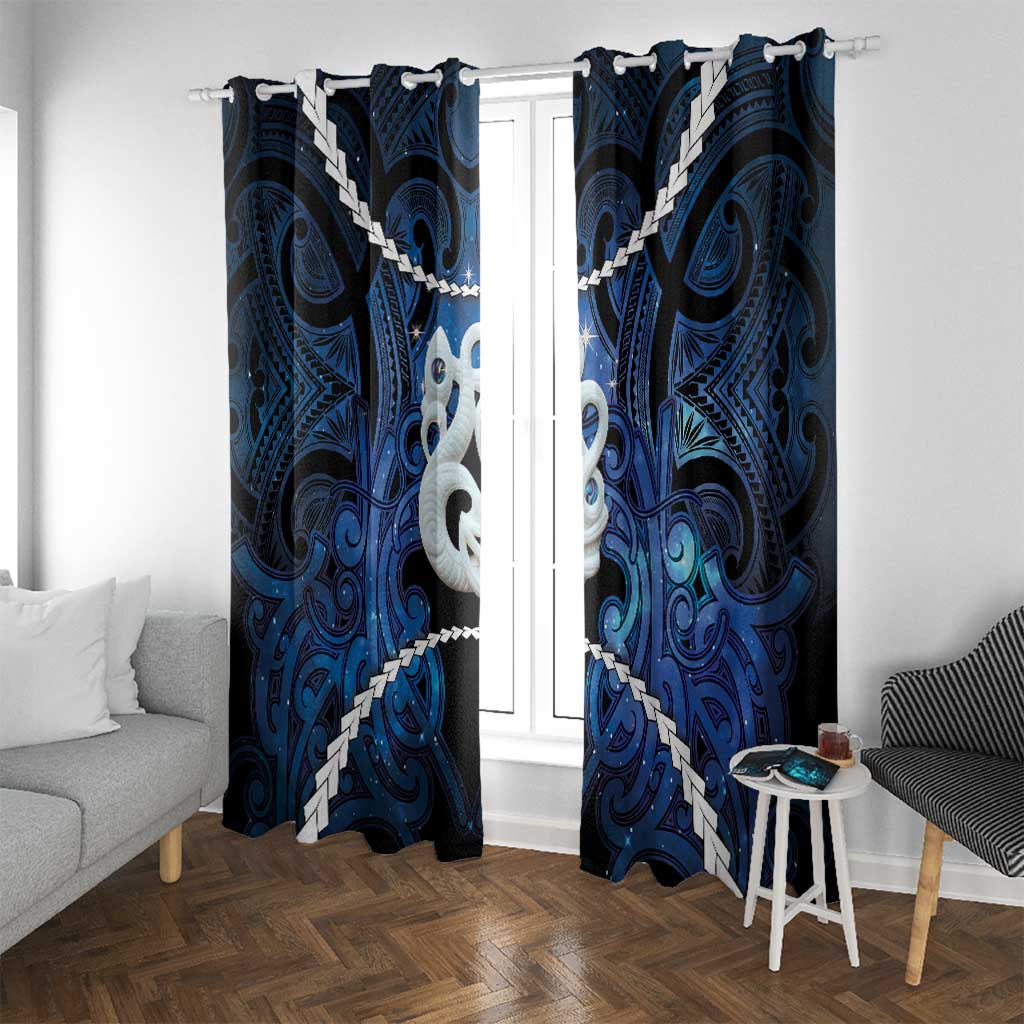Maori Matariki Manaia Window Curtain Maori Kowhaiwhai Pattern Galaxy