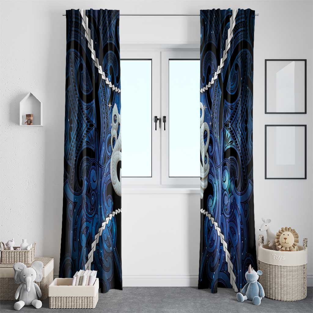 Maori Matariki Manaia Window Curtain Maori Kowhaiwhai Pattern Galaxy